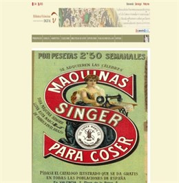 Cultura.- Un anuncio de 1912 de máquinas de coser Singer, lo más visto en Pinter