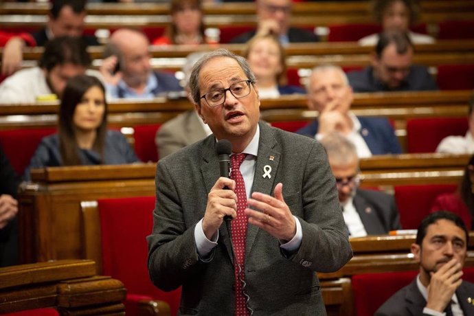 Quim Torra En El Pleno Del Parlament De Catalunya