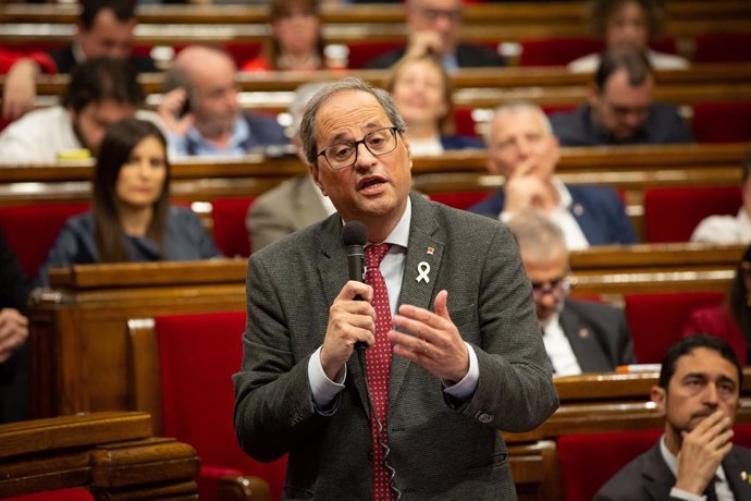 Quim Torra En El Ple Del Parlament De Catalunya