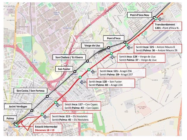 Las obras del Camí de ca na Dolça paralizan los trenes entre la Intermodal y el 