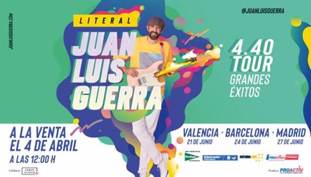 Conciertos de Juan Luis Guerra en Valencia, Barcelona y Madrid: Entradas ya a la