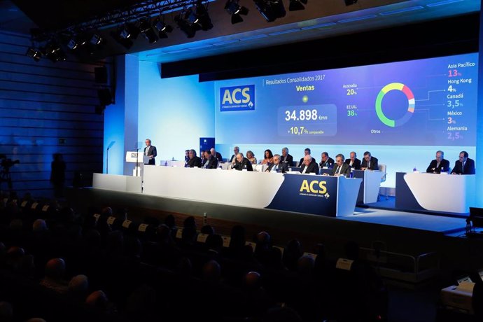 Economía/Empresas.- ACS repartirá un dividendo complementario de 1,44 euros, un 