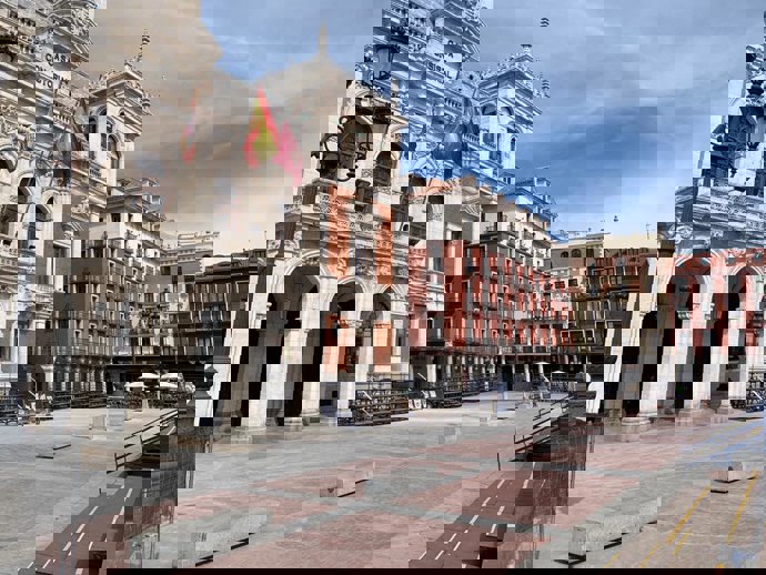 Avanzan las obras en la plaza mayor de Valladolid