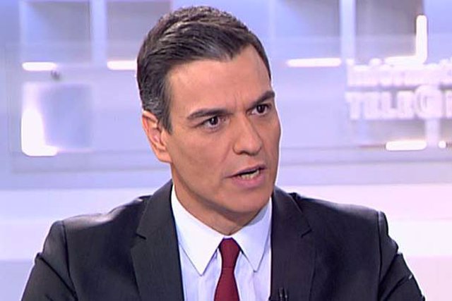 Pedro Sánchez en una entrevista a Telecinco