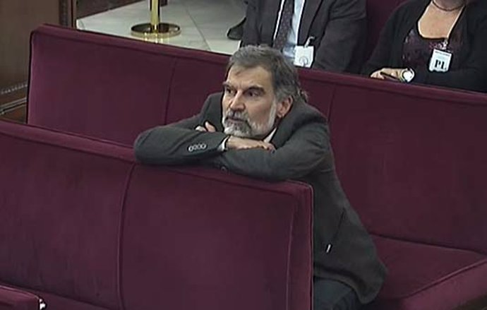 Jordi Cuixart durante una sesión del juicio al procés en el Supremo
