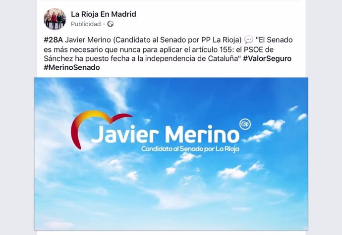 La Junta Electoral declara ilegal la campaña del PP 'La Rioja en Madrid' y acuer