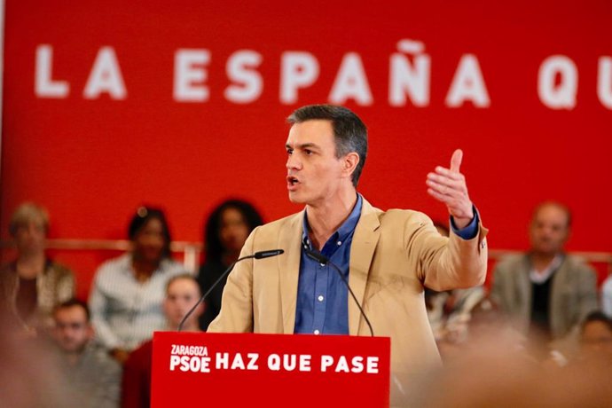 Mitin del PSOE-Aragón con la intervención del Presidente del Gobierno, Pedro Sán