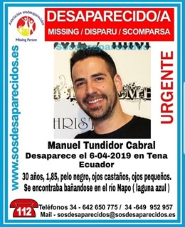 Ecuador da por muerto al estudiante español desaparecido mientras se bañaba en e