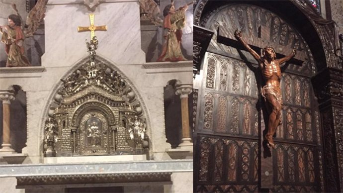 Regresan a la basílica del Sagrado Corazón de Gijón el sagrario y el crucifijo o