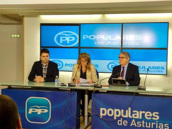 La candidata del PP asturiano al Congreso, Paloma Gazquez, en rueda de prensa