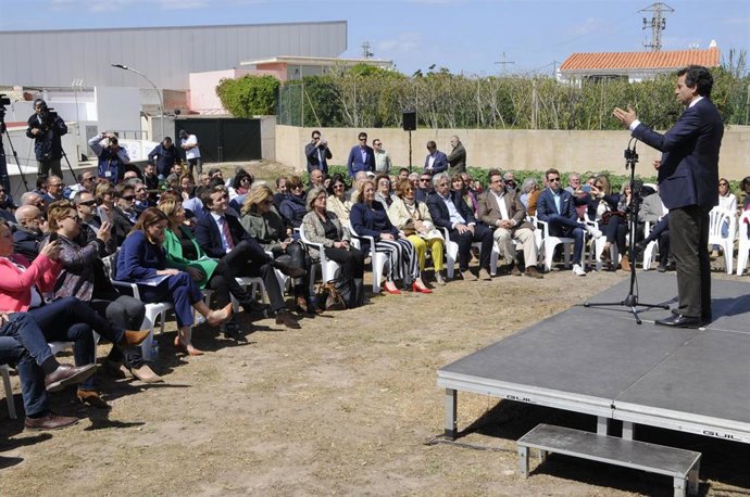 El presidente del Partido Popular, Pablo Casado, en un acto del partido en Menor