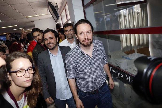 Pablo Iglesias, Alberto Garzón y Antonio Maíllo participan en un acto público en