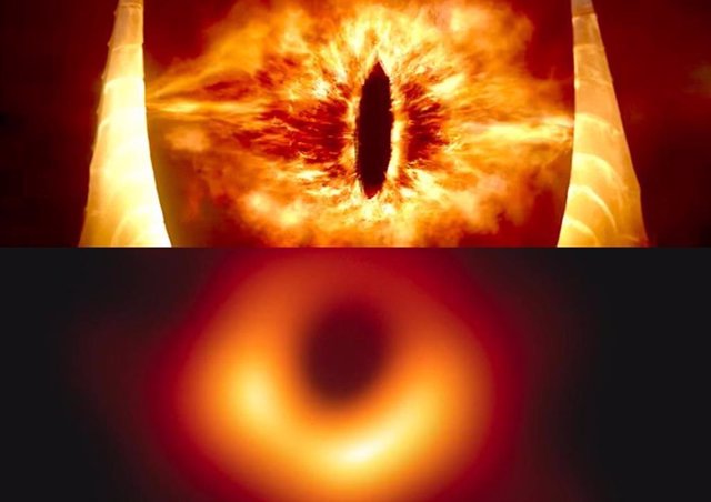 La primera imagen de un agujero negro y su parecido con el Ojo de Sauron desatan la locura en las redes