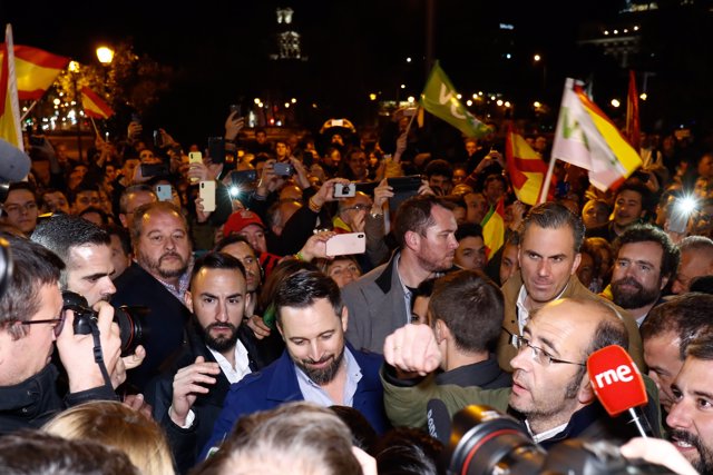 Santiago Abascal en un acto del partido en Toledo