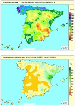 Las últimas lluvias rebajan el déficit acumulado de precipitaciones en cuatro puntos, hasta el 14%, esta semana
