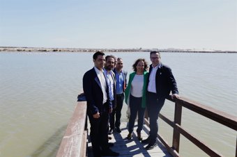 Iratxe García en su visita a San Pedro con Conesa