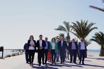 Iratxe García en su visita a San Pedro con Conesa