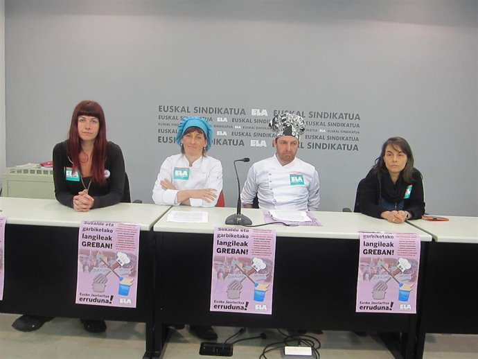 ELA cifra en un 35% el seguimiento del paro en Cocina y Limpieza dependientes del Gobierno Vasco