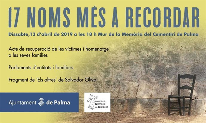 El Mur de la Memria de Palma incorpora aquest dissabte 17 nous noms de represaliados