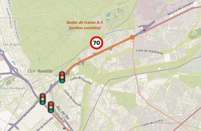 Radar de A5, que este martes empieza a multar, detecta 27.712 superaciones de velocidad del 15 de febrero al 10 de abril