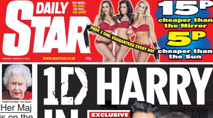 R.Unido.- El 'Daily Star' elimina su histórica página de desnudos femeninos