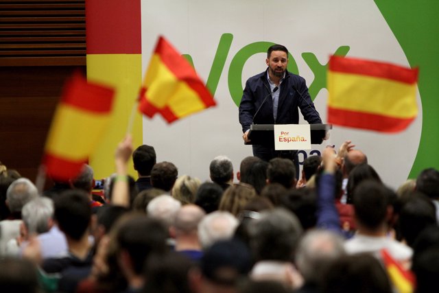 Acto de Vox en San Sebastián (Euskadi) con la intervención de su presidente, Santiago Abascal