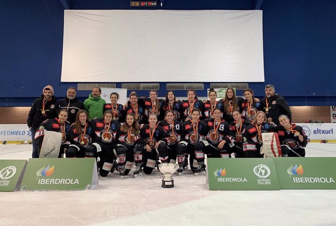 El SAD Majadahonda, campeón de la Copa de la Reina de hockey sobre hielo.
