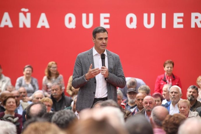 Pedro Sánchez, en un míting