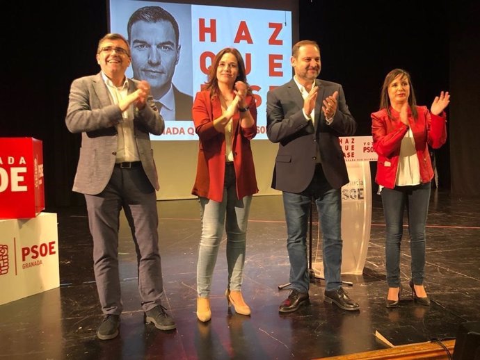 Granada.- 28A.- Ábalos mantiene fecha del AVE para junio y resalta la apuesta del PSOE por infraestructuras pendientes