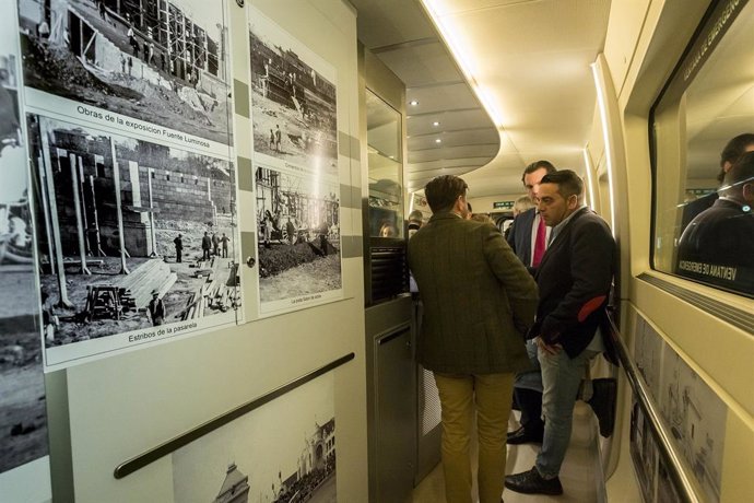 Cultura.- Renfe y Fundación del Ateneo Mercantil presentan una muestra fotográfica sobre la Exposición de 1909 en un AVE