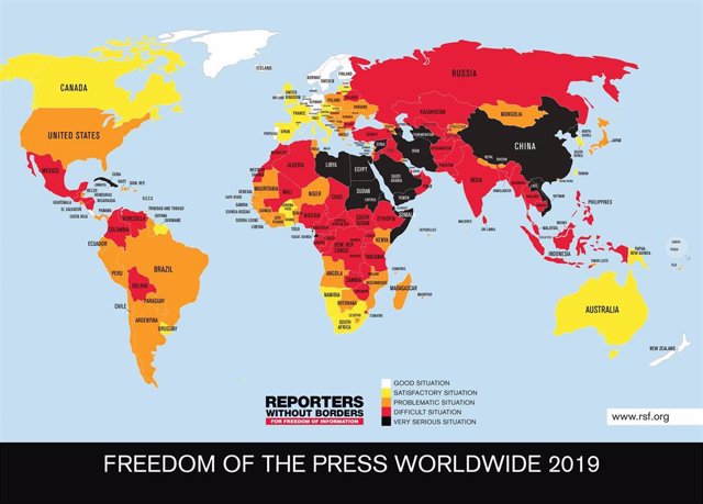 Prensa.- Turkmenistán, Corea del Norte y Eritrea, los países que menos respetan la libertad de prensa, según RSF