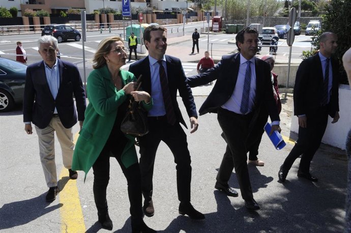 El presidente del Partido Popular, Pablo Casado, en un acto del partido en Menorca