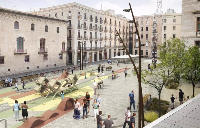 Comena la rehabilitació de la plaa Sant Miguel, en el Gtic de Barcelona