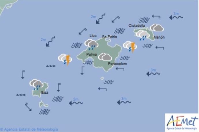 Predicción meteorológica para hoy lunes, 22 de abril, en Baleares: precipitaciones dispersas acompañadas de barro