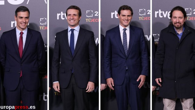RTVE organiza el debate electoral a cuatro en el que participan los dirigentes de PSOE, PP, Podemos y Ciudadanos