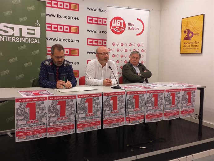 Els sindicats criden a manifestar-se en un 1 de maig de "mxima exigncia" sota el lema 'Primer les persones'