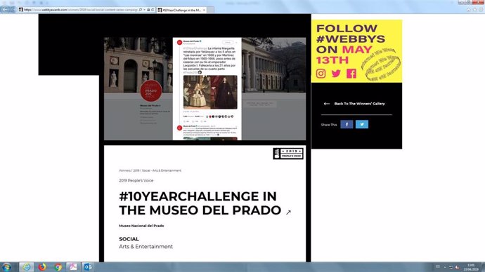 El '#10yearchallenge' del Museo del Prado gana el premio Webby