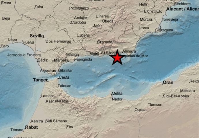 Almería.- Sucesos.- Registrado un terremoto de magnitud 3,2 con epicentro en La Mojonera
