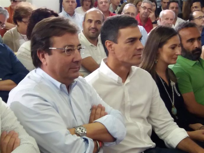 28A.- Pedro Sánchez y Fernández Vara participan este martes en Cáceres en un acto público del PSOE