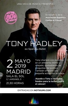 Tony Hadley recauda fondos contra el cáncer en una velada benéfica en la sala El Sol de Madrid