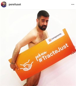 Pere Fuset cumple su promesa y publica un desnudo en Instagram después de que se mencionara la financiación en el debate