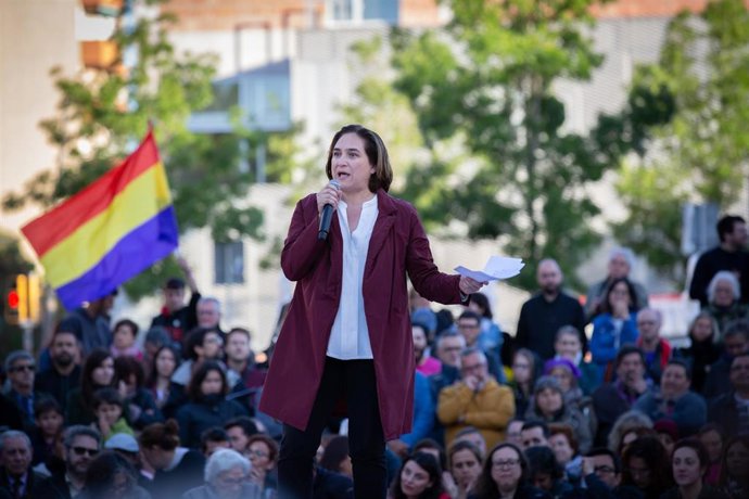 Acto de campaña de En Comú Podem en Barcelona