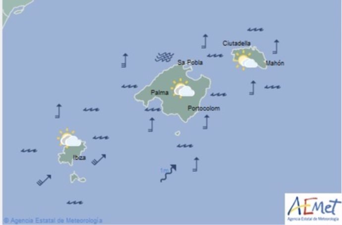 Predicción meteorológica para jueves 25 de abril en Baleares: baja probabilidad de precipitaciones