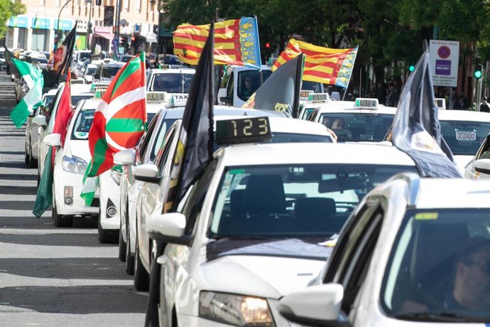 Protesta de taxistas por el borrador de la Junta sobre los VTC