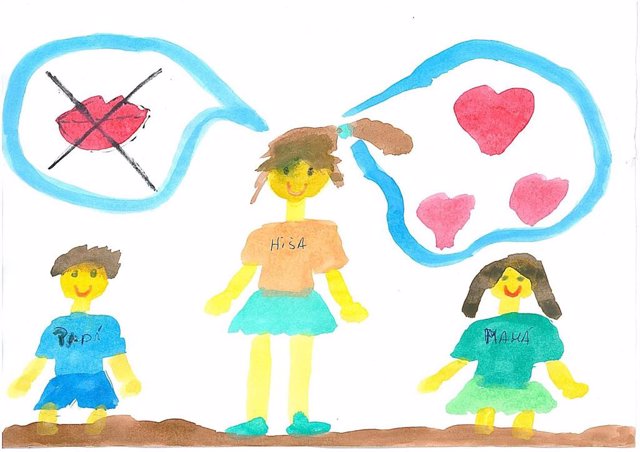 Los hijos de víctimas de malos tratos ilustran con dibujos la violencia que viven cada día