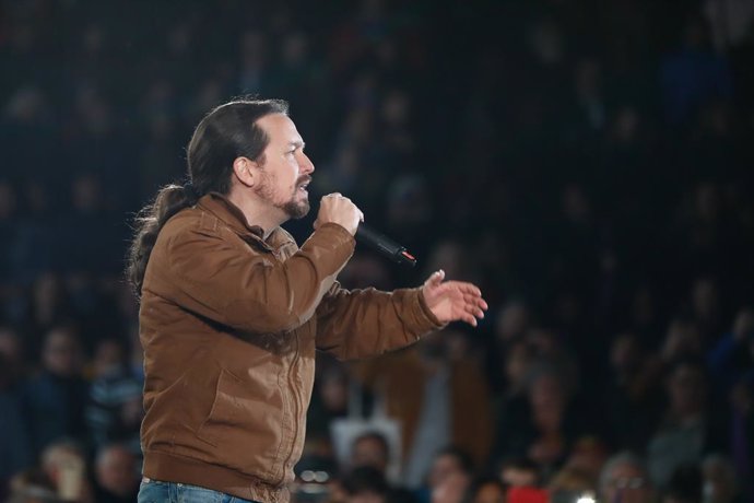 Acto de cierre de campaña de Unidas Podemos en el Auditorio del Parque Lineal del Manzanares, Madrid  