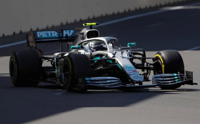 El piloto finlandés Valtteri Bottas (Mercedes), en el Gran Premio de Azerbaiyán de Fórmula 1.