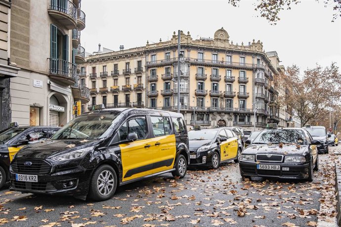 Taxi strike in Barcelona