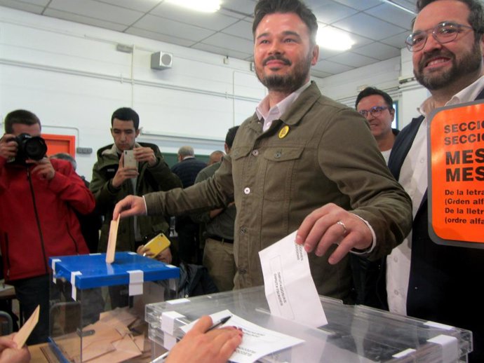 28A.- Rufián (ERC) Assegura Que La Por I Les Amenaces "No Podran Amb Les Illusions D'Aquest Poble"