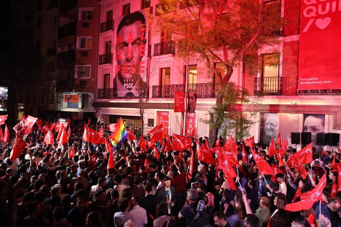 Elecciones generales 28A 2019. Seguimiento de resultados en la sede del PSOE
